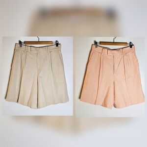 Banana Republic pleated front Linen-Blend Bermuda Shorts Lot of 2 Size 8
